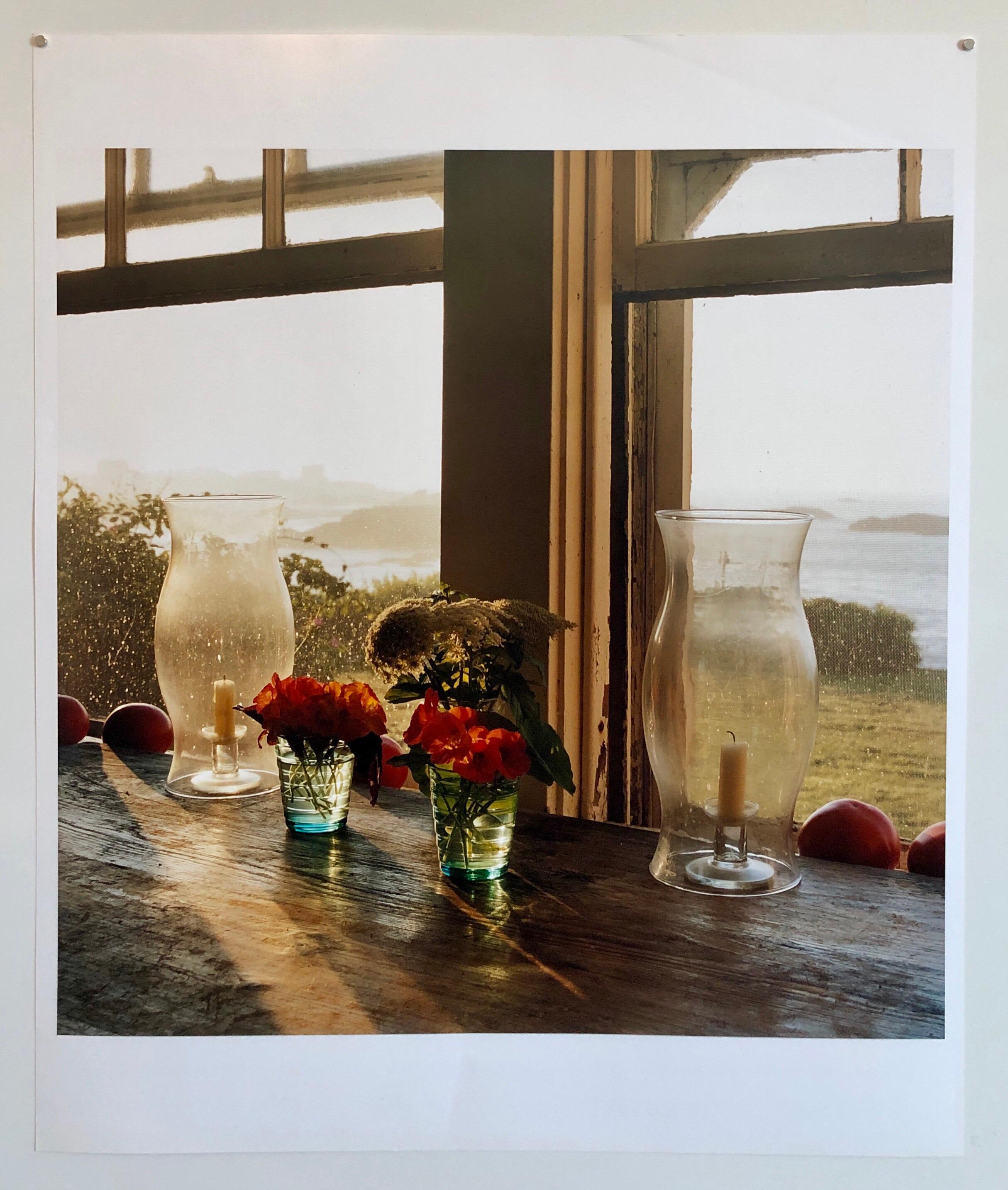 Last Light Nasturtiums, Large Format Photo 24X20 Color Photograph Beach House RI For Sale 3