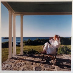 Woman in Bathrobe Large Format Flower Photo 24X20 Color Photographie Beach House