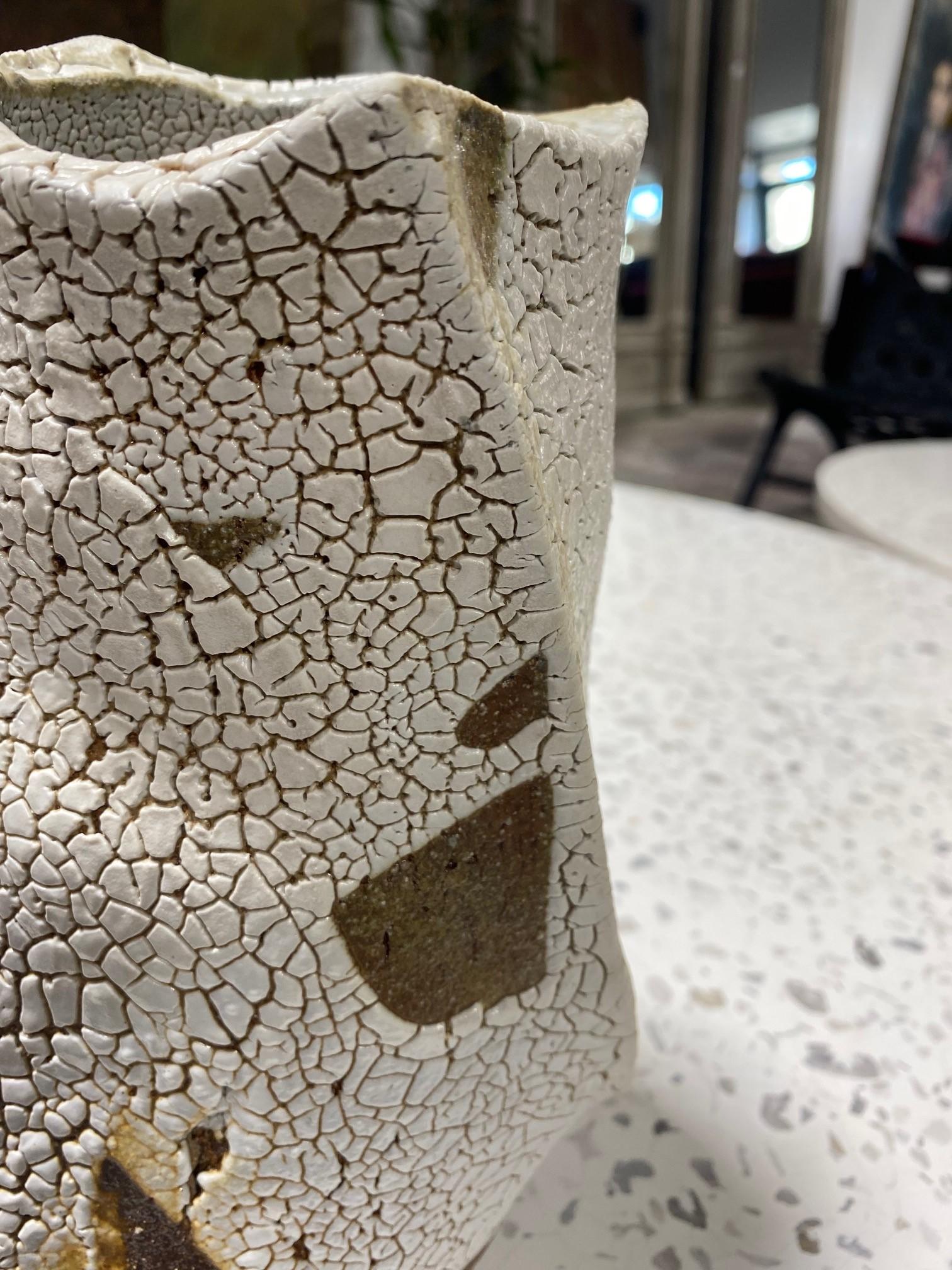 Peter Callas Signed Wood Fired Studio Pottery Mentori Vase Sculpture Vessel 4