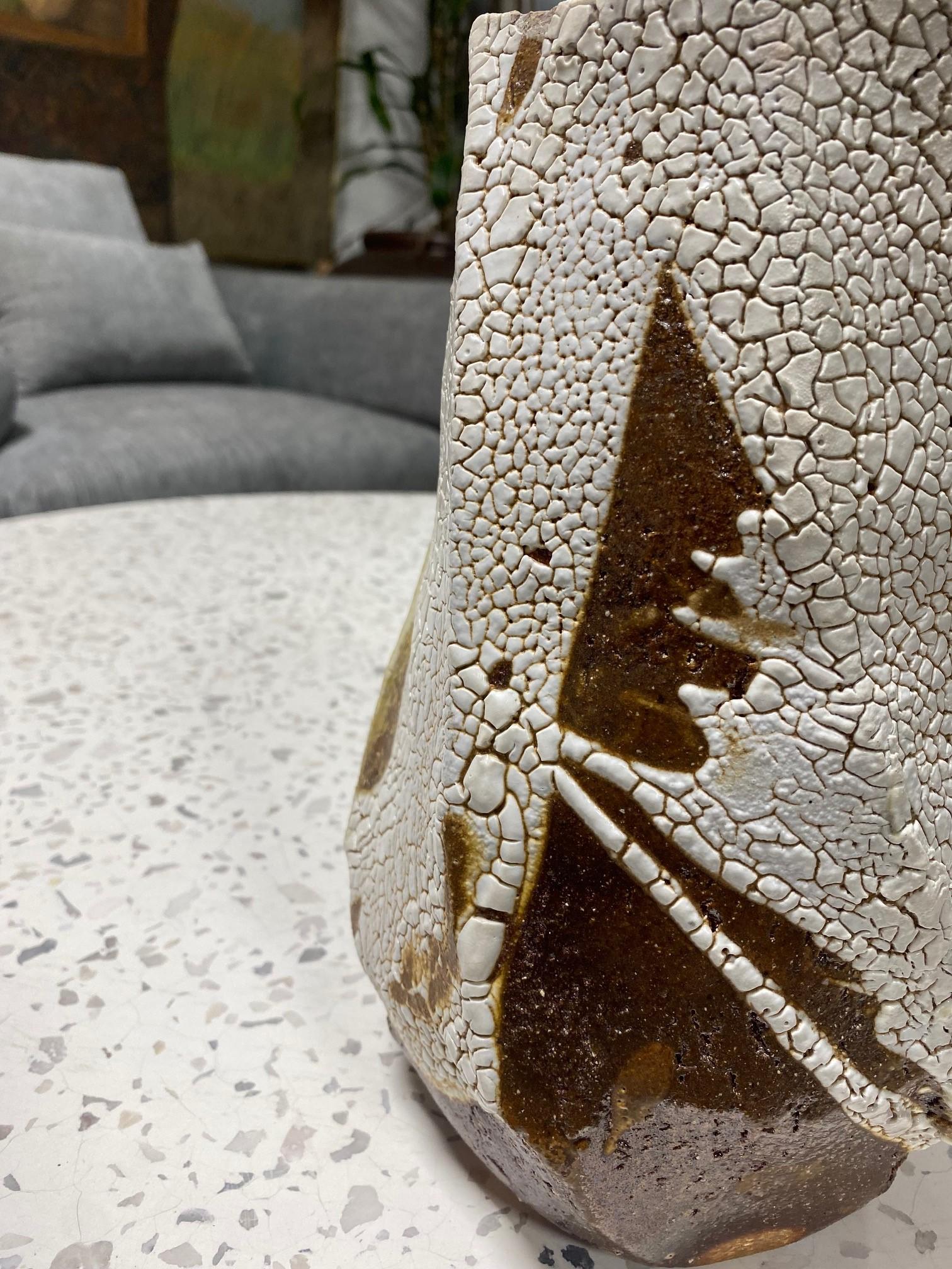 Peter Callas Signed Wood Fired Studio Pottery Mentori Vase Sculpture Vessel In Good Condition In Studio City, CA