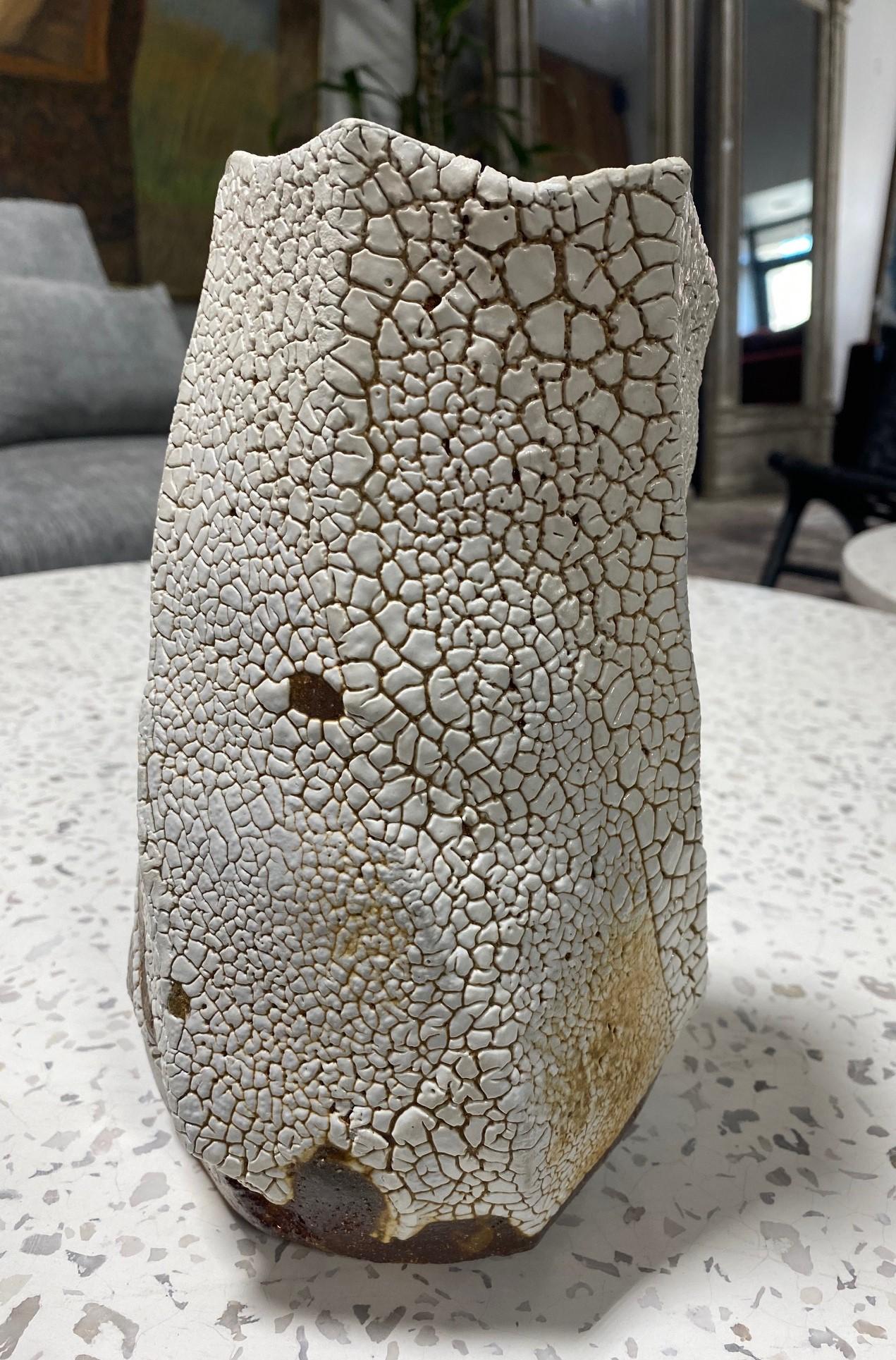 Peter Callas Signed Wood Fired Studio Pottery Mentori Vase Sculpture Vessel 1