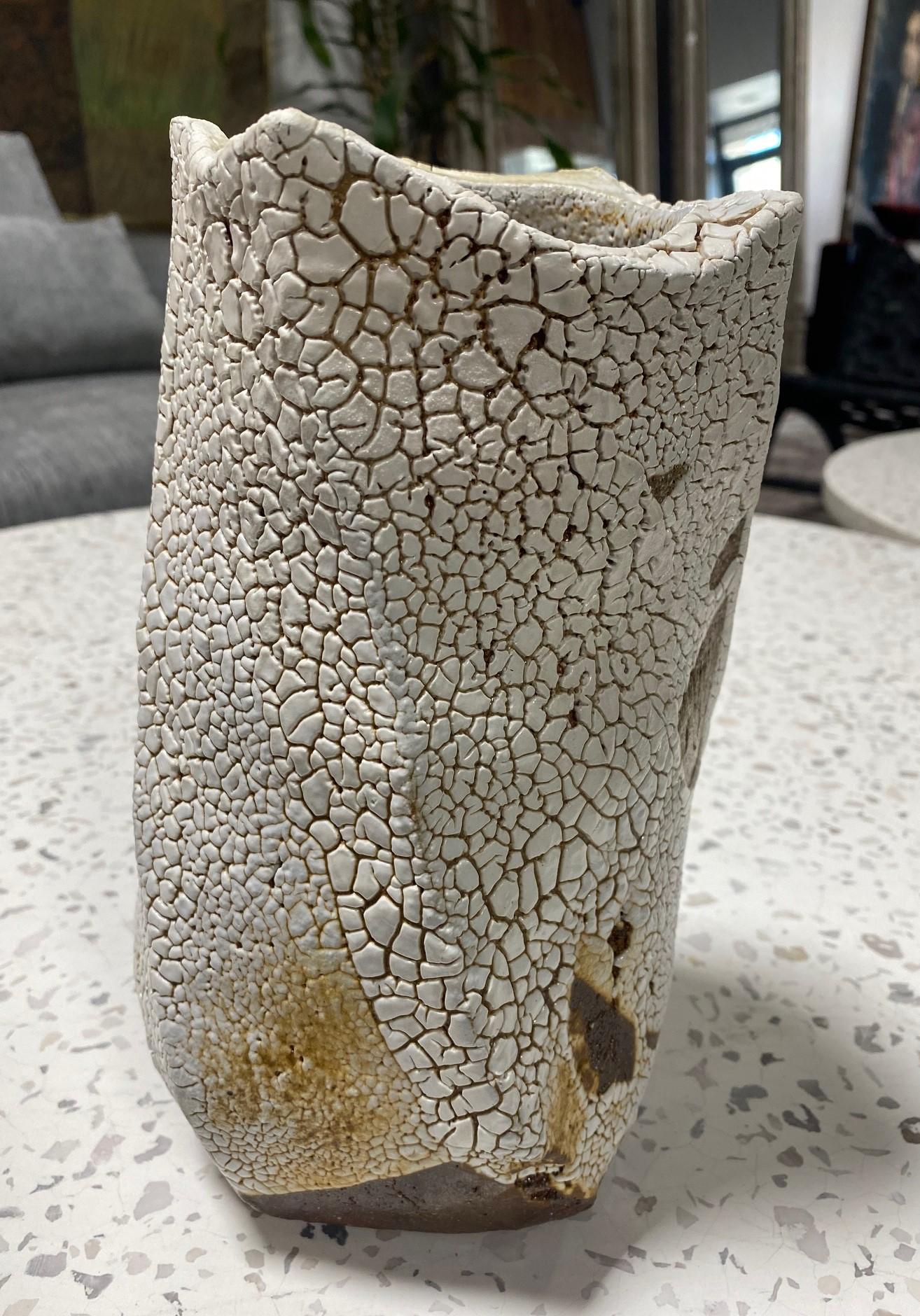 Peter Callas Signed Wood Fired Studio Pottery Mentori Vase Sculpture Vessel 2