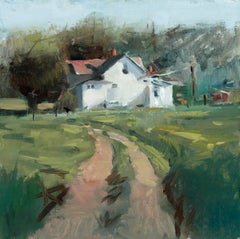 White House (abstract, farmhouse, path, lush landscape)