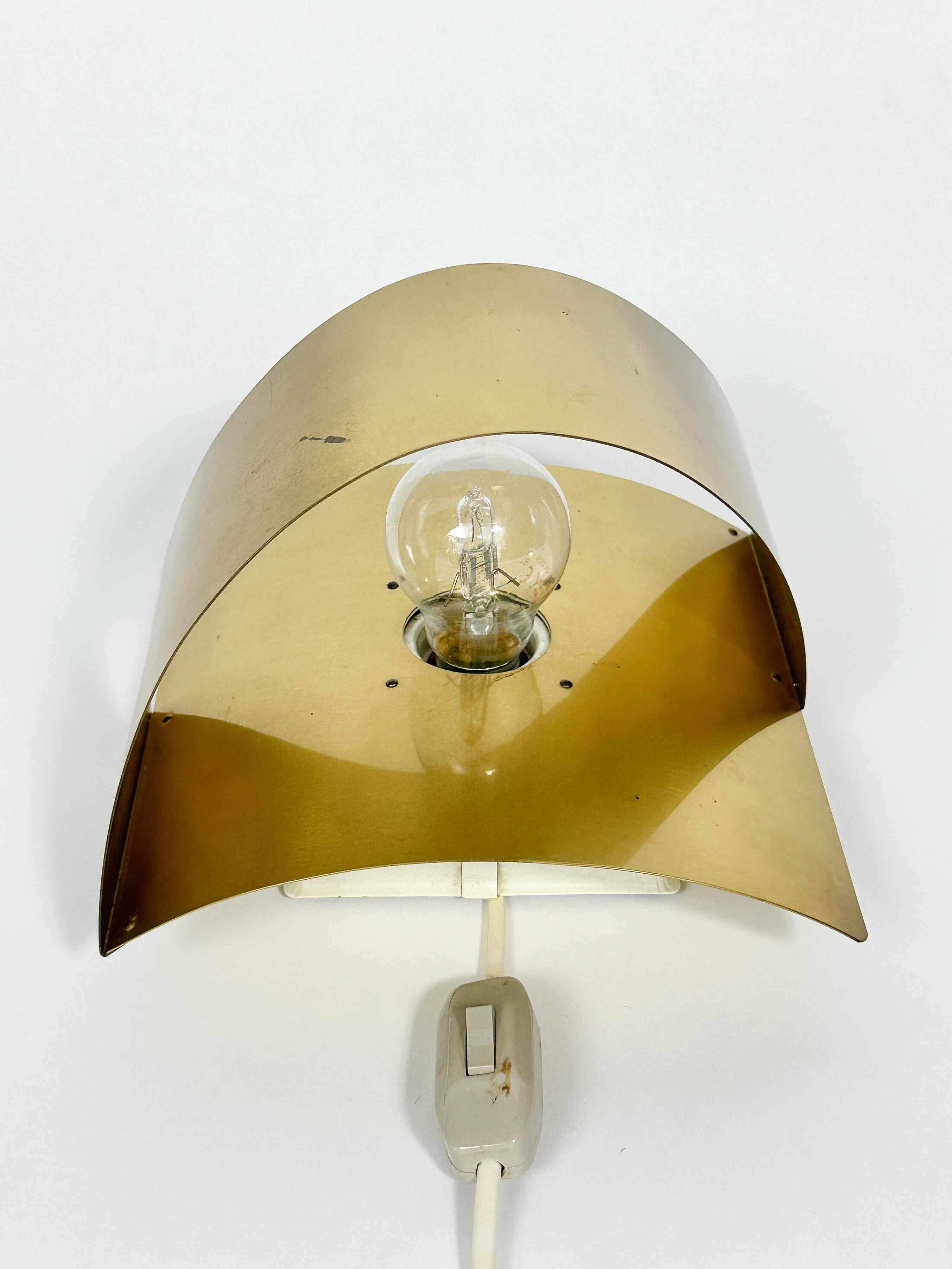 Peter Celsing Wall Lamp Brass Band Falkenberg Sweden 1970s Wall Light Sconce For Sale 1