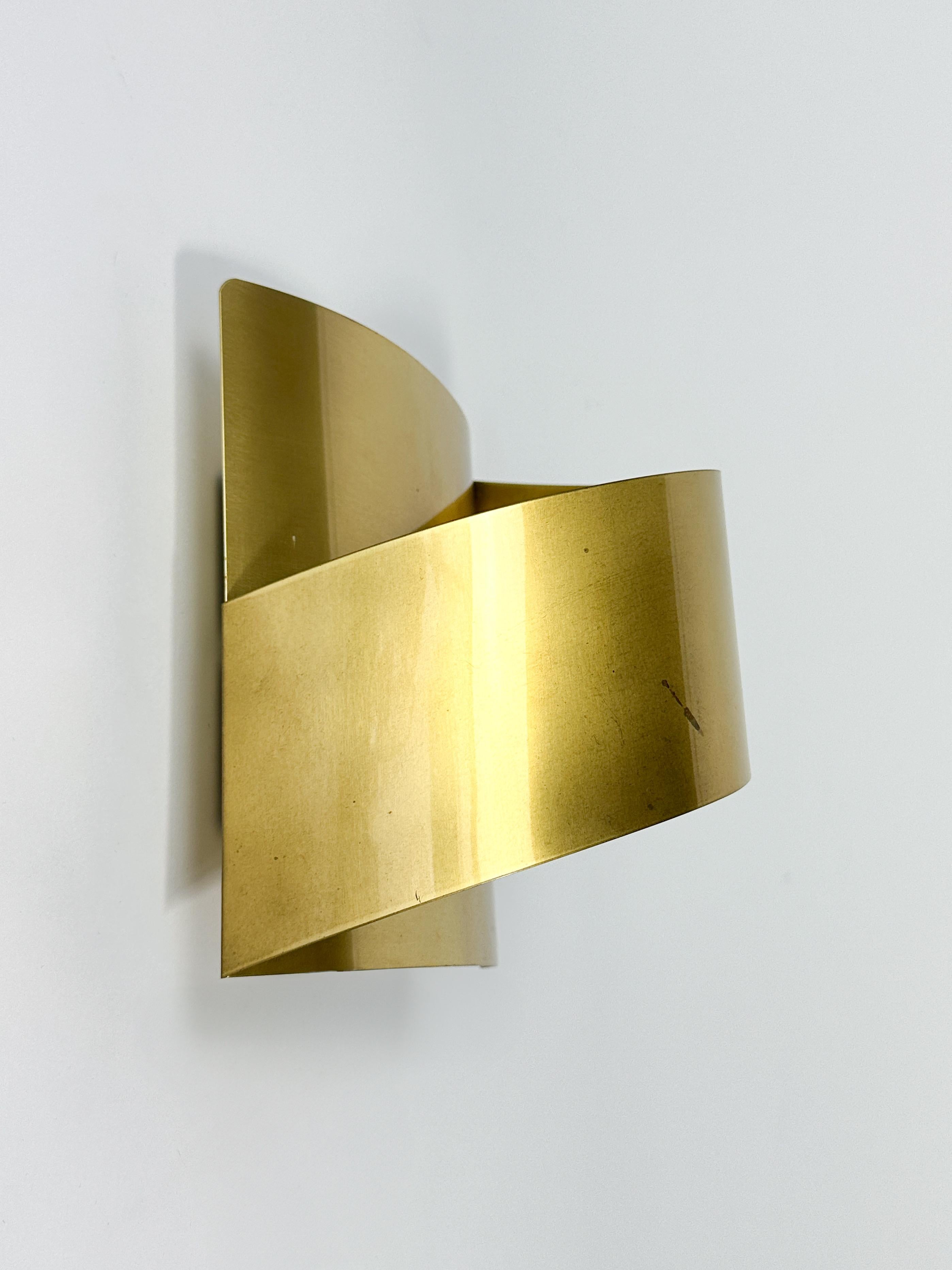Peter Celsing Wall Lamp Brass Band Falkenberg Sweden 1970s Wall Light Sconce For Sale 2