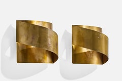 Peter Celsing, appliques murales, laiton, Suède, années 1960