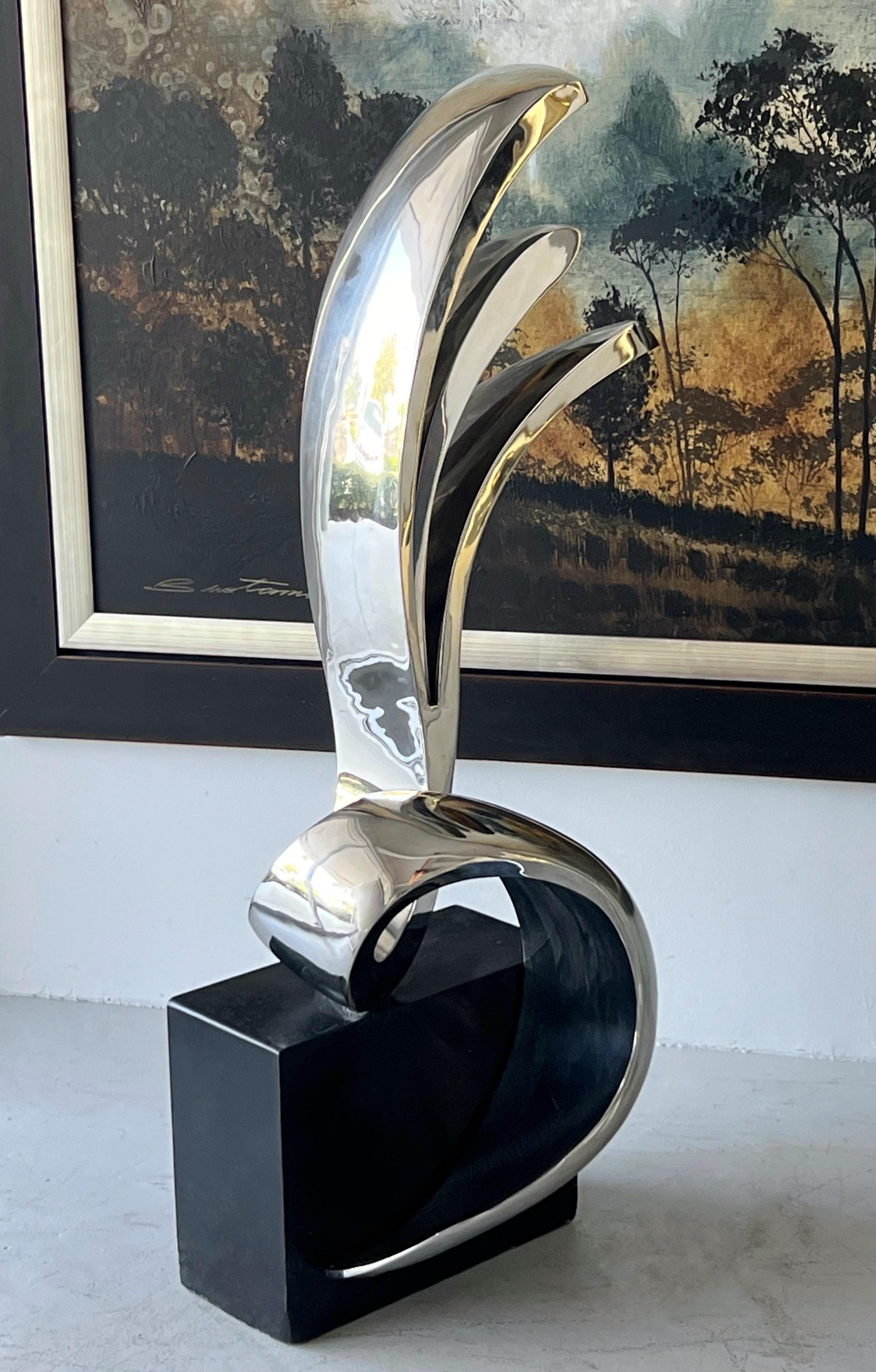 Peter Chinni Stainless Steel Abstract Sculpture 1969 In Good Condition For Sale In Miami, FL