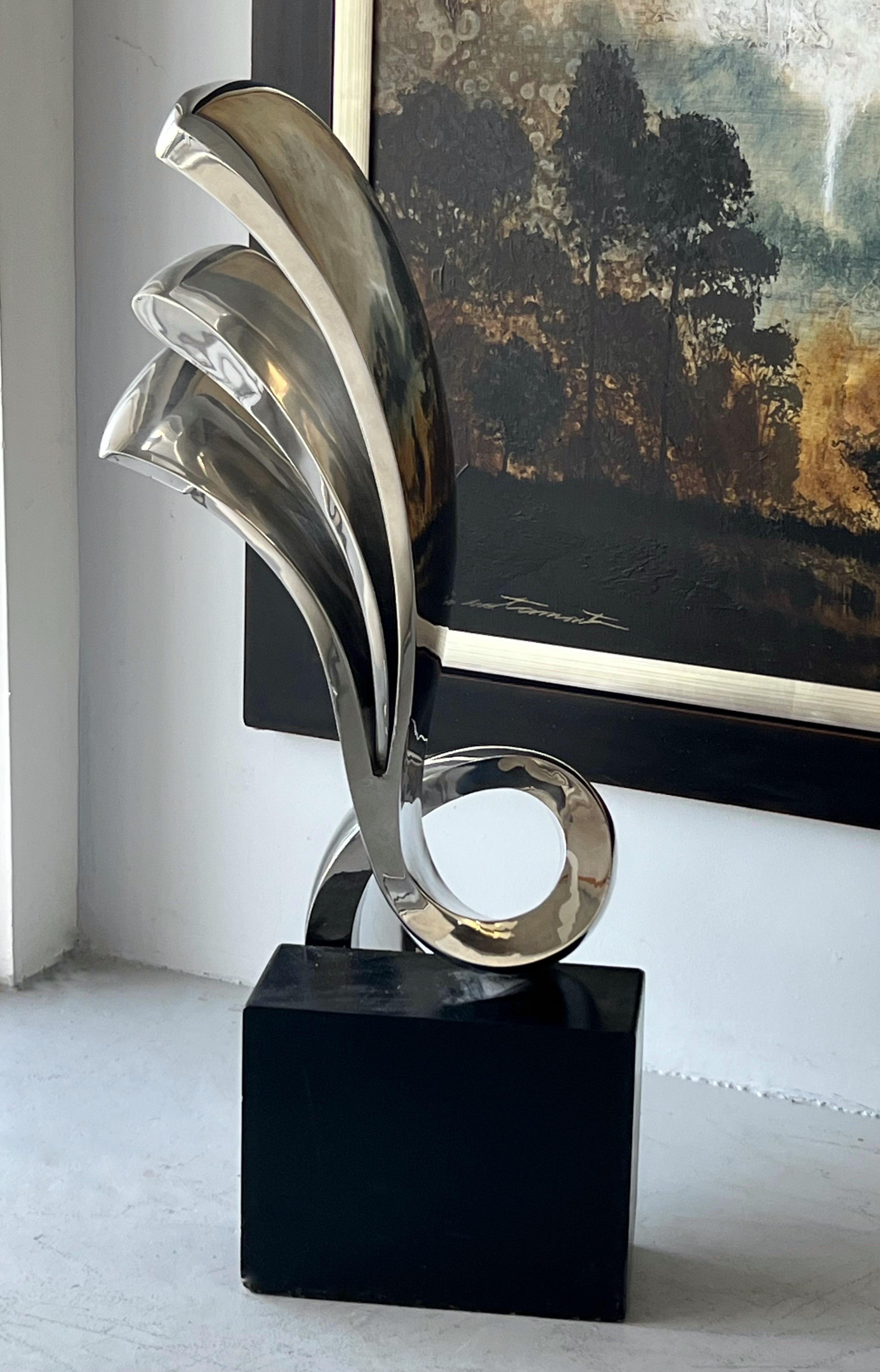 Peter Chinni Stainless Steel Abstract Sculpture 1969 For Sale 1