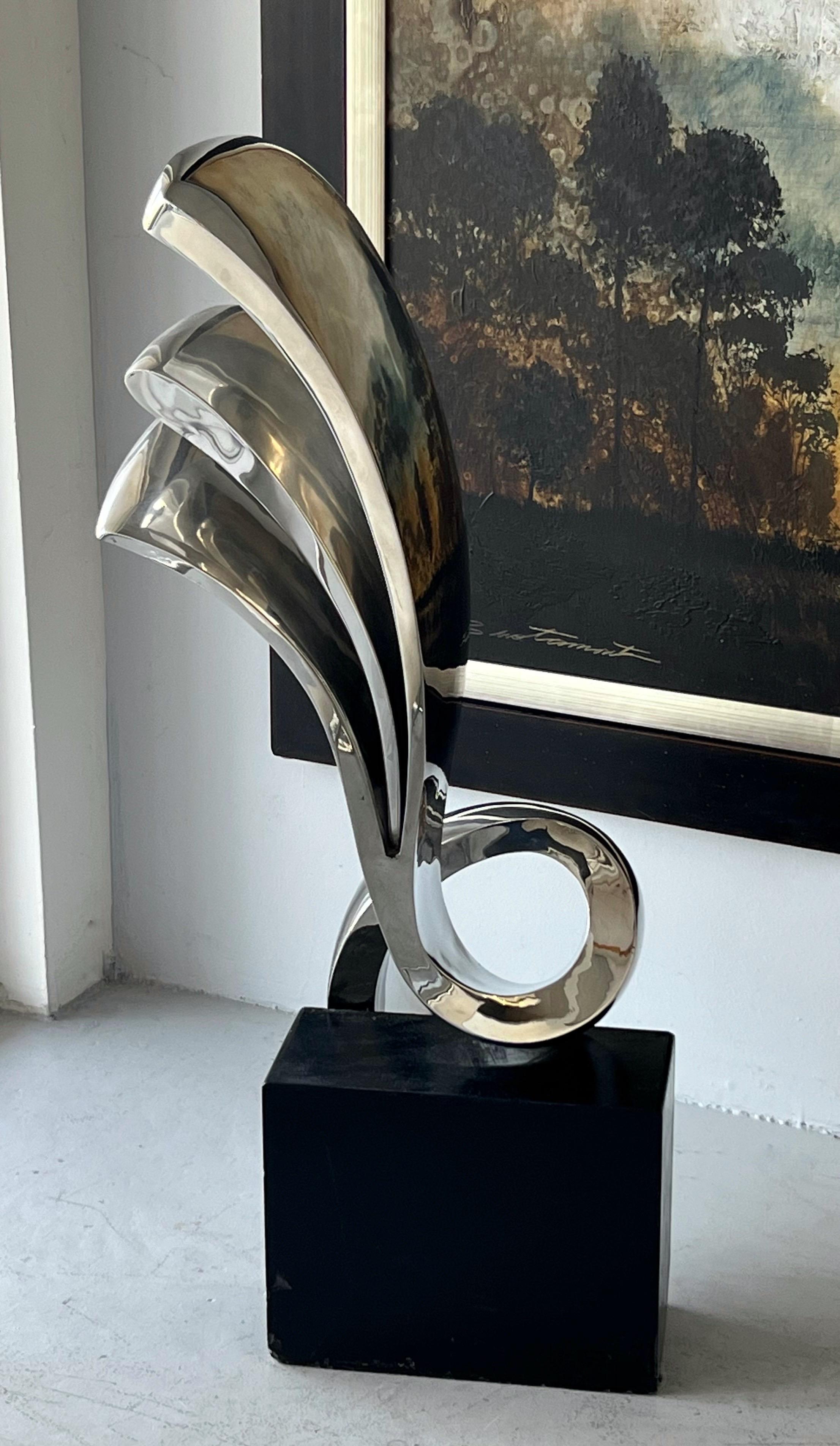 Peter Chinni Stainless Steel Abstract Sculpture 1969 For Sale 2