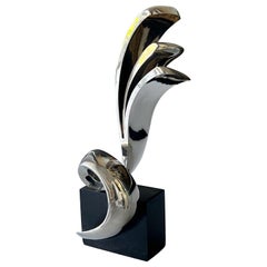 Peter Chinni Escultura abstracta de acero inoxidable 1969