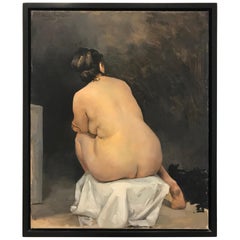 Peter Churcher, Sacha's Back, Female Nude, Classical Oil Painting, Figurative