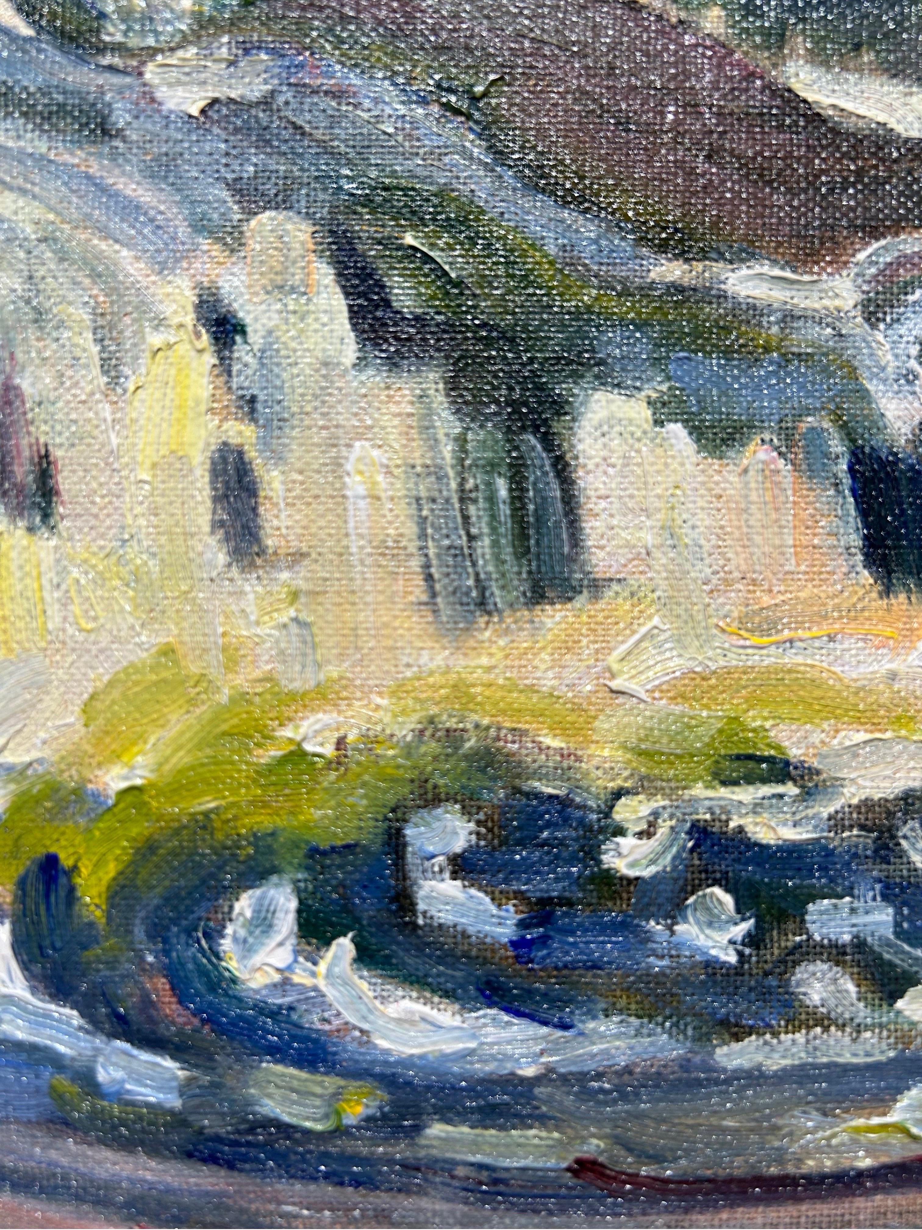 'Mathias Falls, Muskoka' 20th Century Landscape Oil Painting For Sale 2