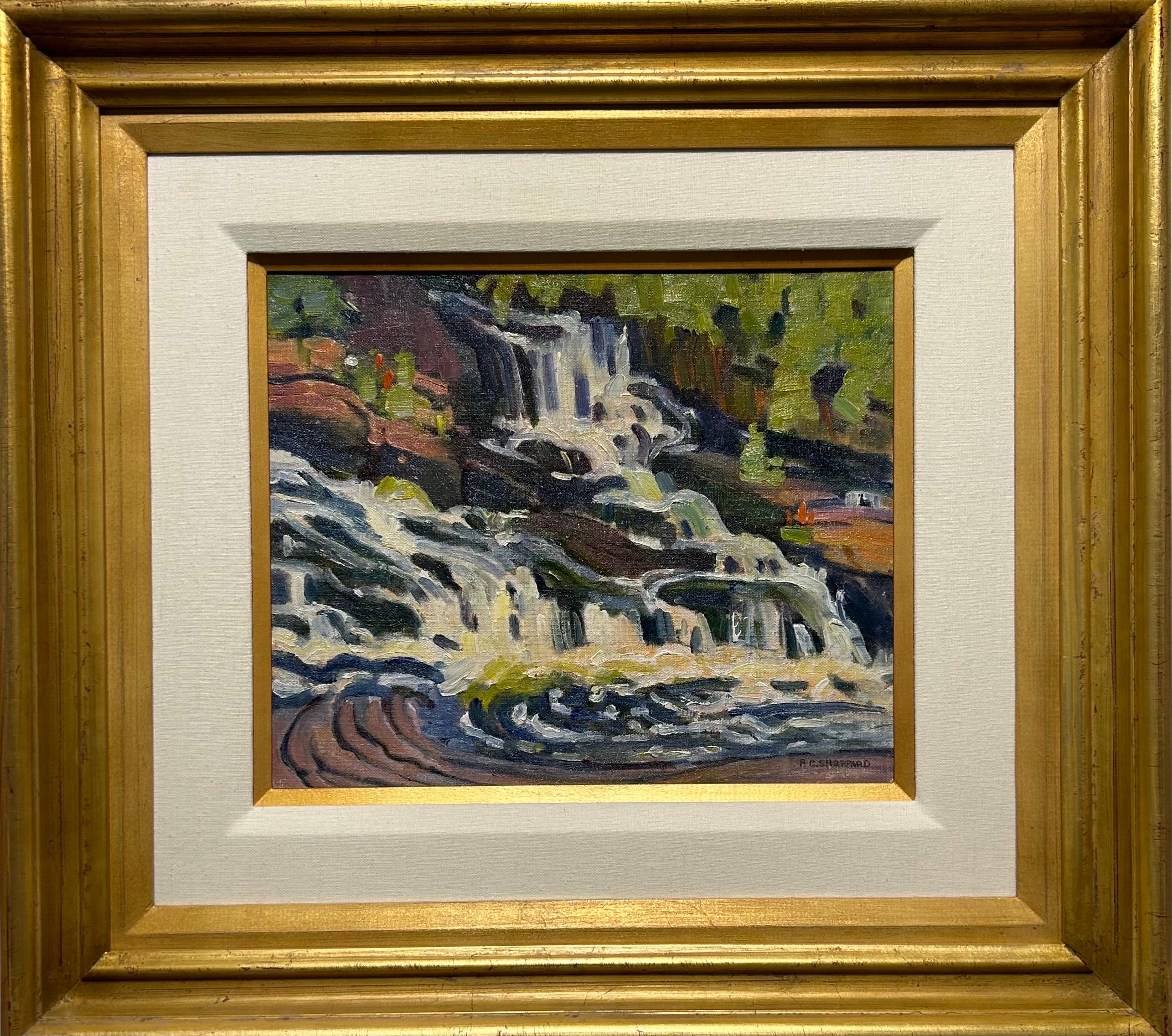 Peter Clapham Sheppard Landscape Painting - 'Mathias Falls, Muskoka' 20th Century Landscape Oil Painting