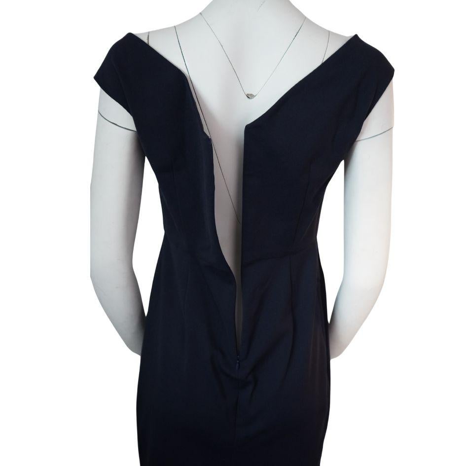 Peter Cohen Navy Midi Dress, Size Medium For Sale 5