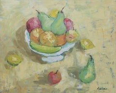 Peinture à l'huile du XXe siècle de Peter Collins ARCA : « Nature morte avec un bol de fruits »