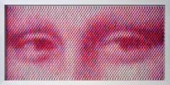 Pink Mona Lisa Contemporary Pop Art paint swatches in museum frame figurative
