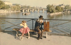 Vintage Seine Scene from the Paris In Color Series 1956-61 by Peter Cornelius Giant 