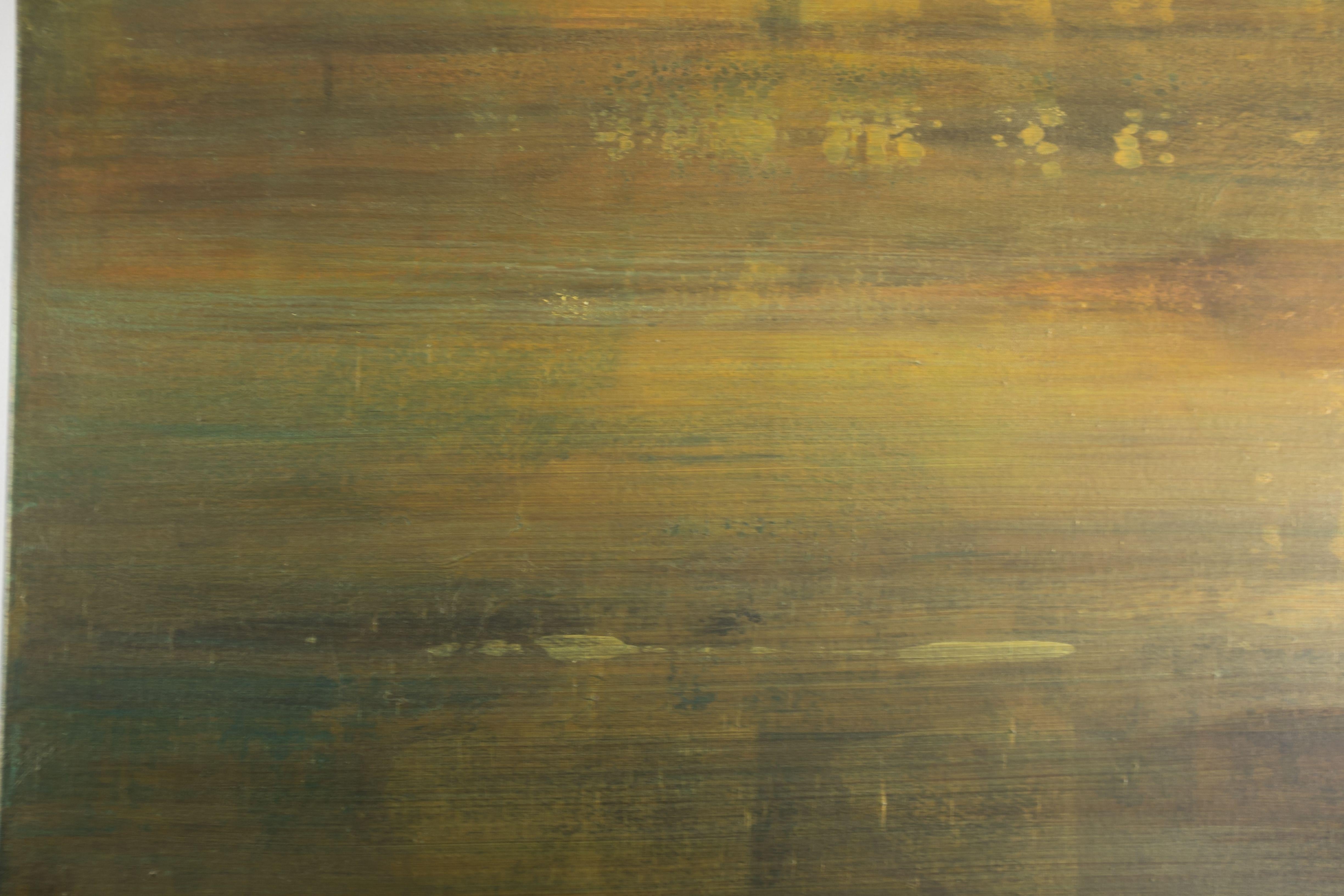 Western Shore, Painting, Acrylic on Canvas - Brown Abstract Painting by Peter Corriston