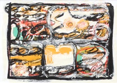 Abstrait géométrique linéaire néo-expressionniste n° 2 - Dans le style de Basquiat