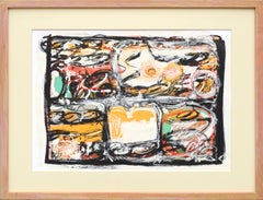 Abstrait géométrique linéaire néo-expressionniste n° 2 - Dans le style de Basquiat