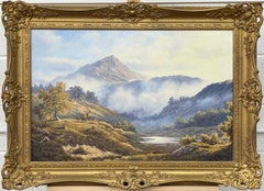 Morning Mist in Forest in the Scottish Highlands by Modern British Artist