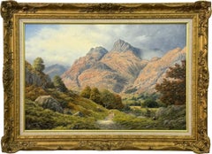 Sheep by River in Mountains of Lake District England - Original Oil on Canvas