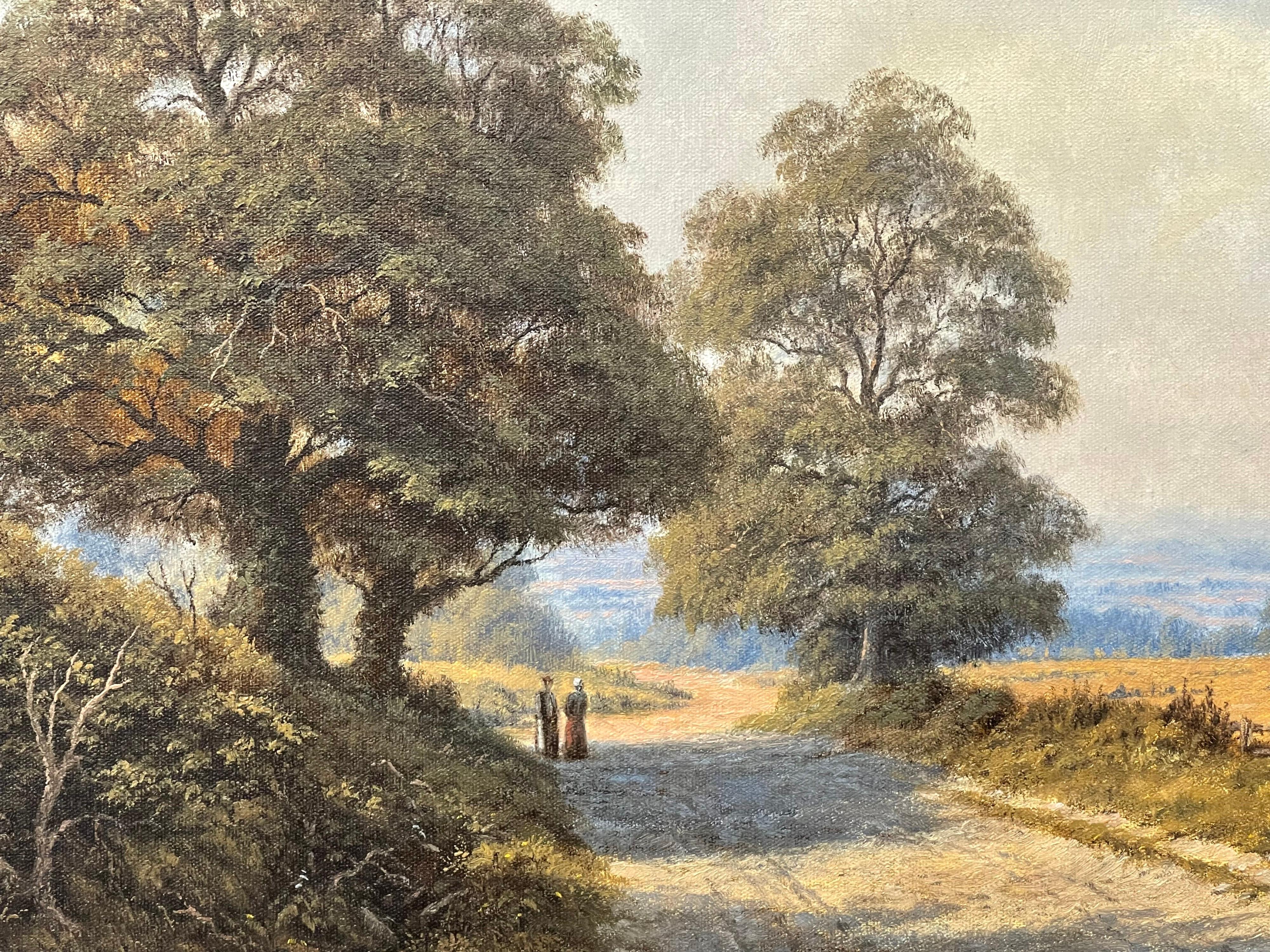 Paesaggio tradizionale inglese Scena di campagna di un artista britannico del XX secolo 5