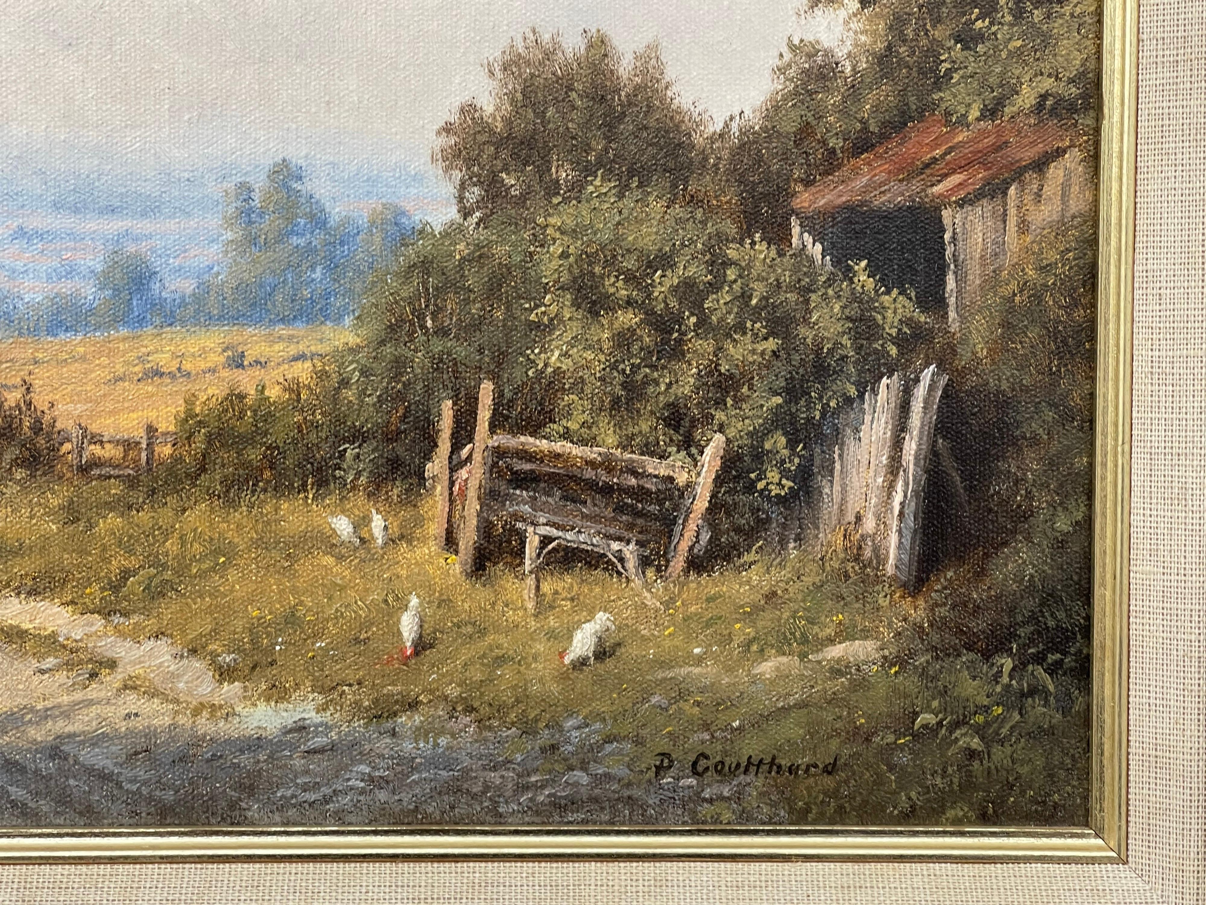 Paesaggio tradizionale inglese Scena di campagna di un artista britannico del XX secolo 7