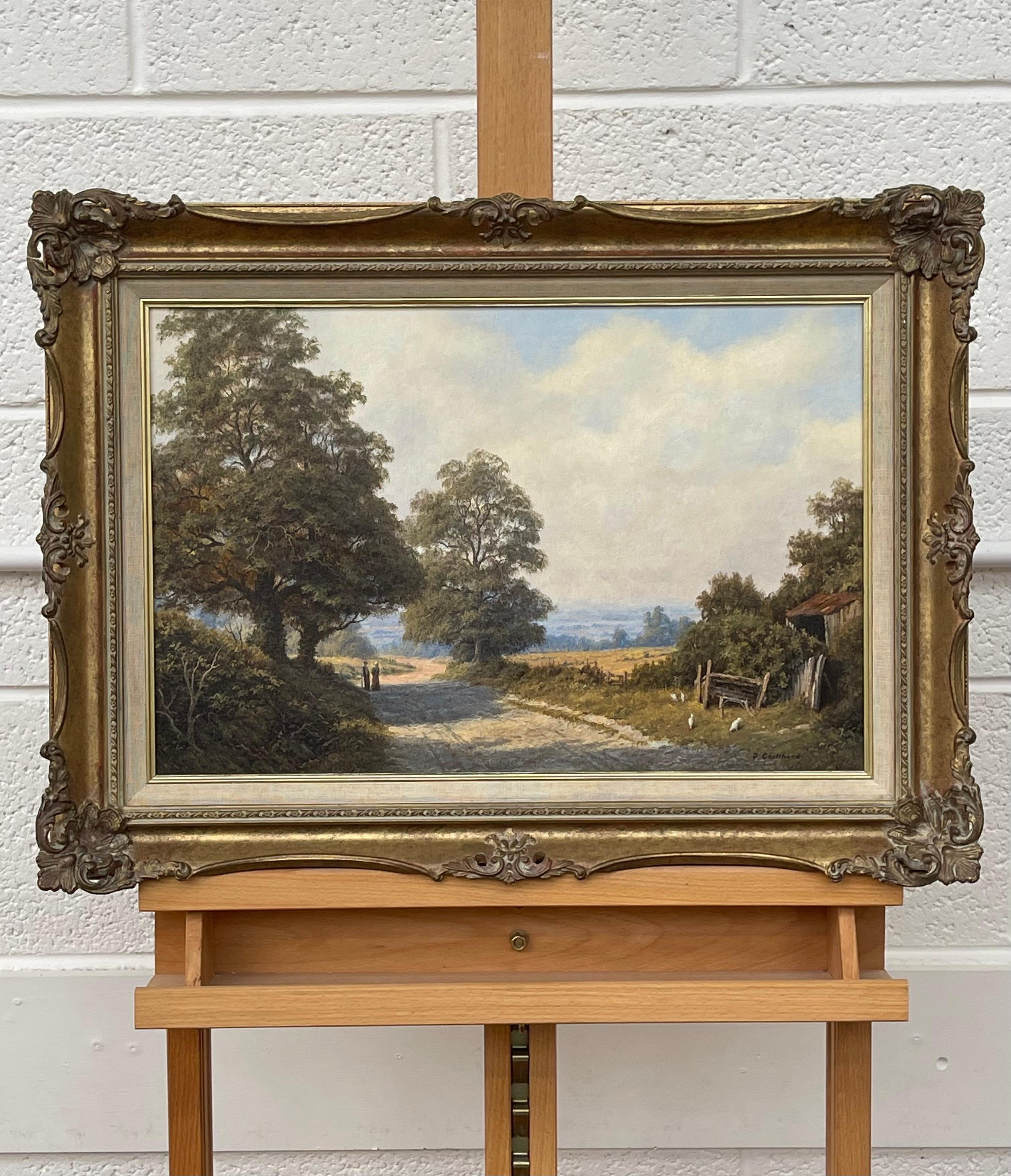 Paesaggio tradizionale inglese Scena di campagna di un artista britannico del XX secolo - Landscape Painting Marrone di Peter Coulthard