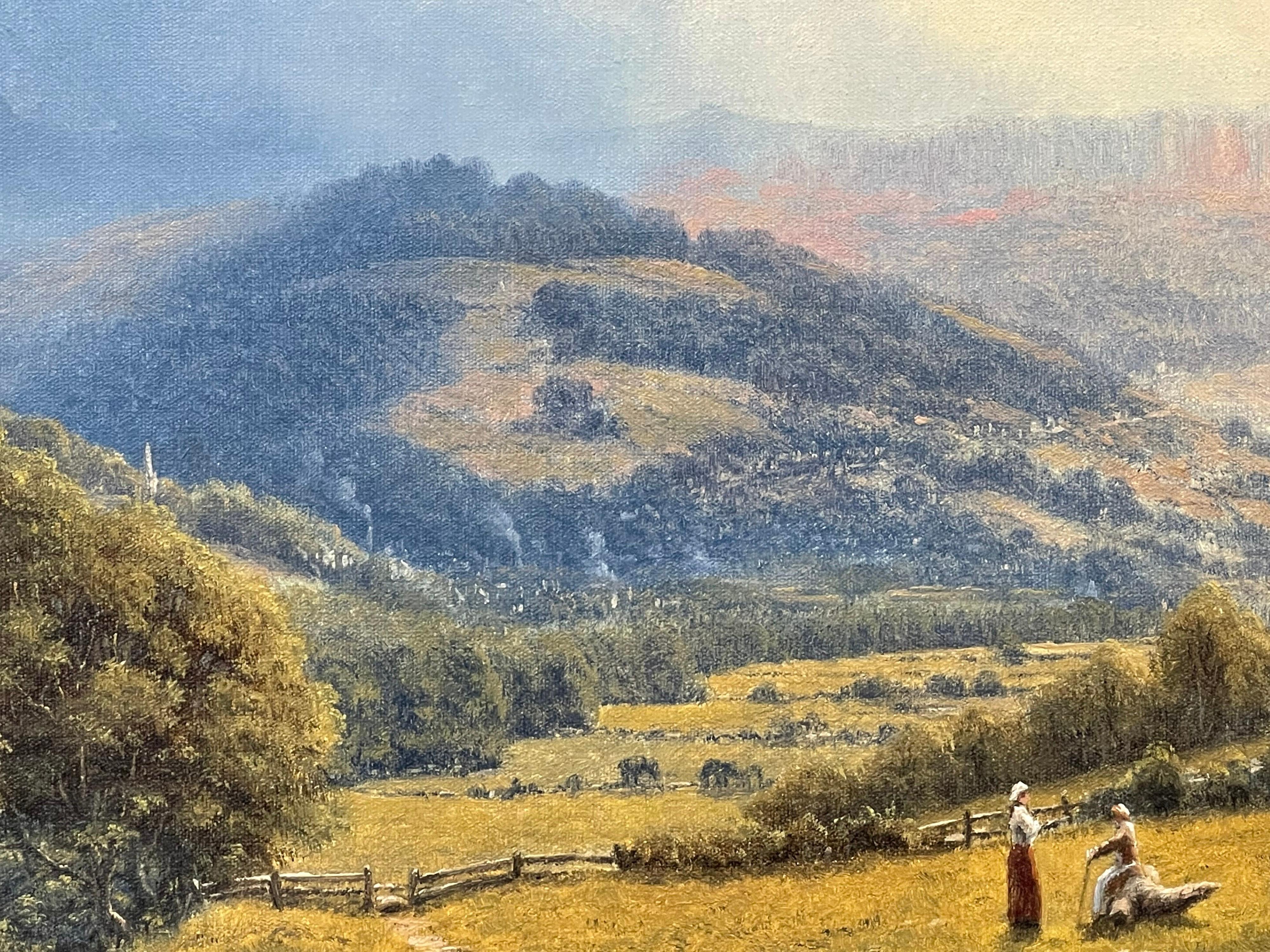 Traditionelle englische Landschaftsssszene eines britischen Künstlers aus dem 20. Jahrhundert im Angebot 4