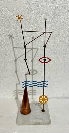 Sculpture post-moderniste australienne abstraite Peter D. A. Cole Métal, émail, marbre