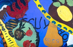 "Untitled" Still Life Acrylic Painting with Pears Lemons & Limes by Peter Dahlke