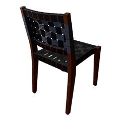 Peter Danko Ashton Side Chairs With Navy Blue Woven Seat & Back, Set of 4