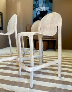 Peter Danko Bodyform Stacking Bentwood Barstools, set of 3