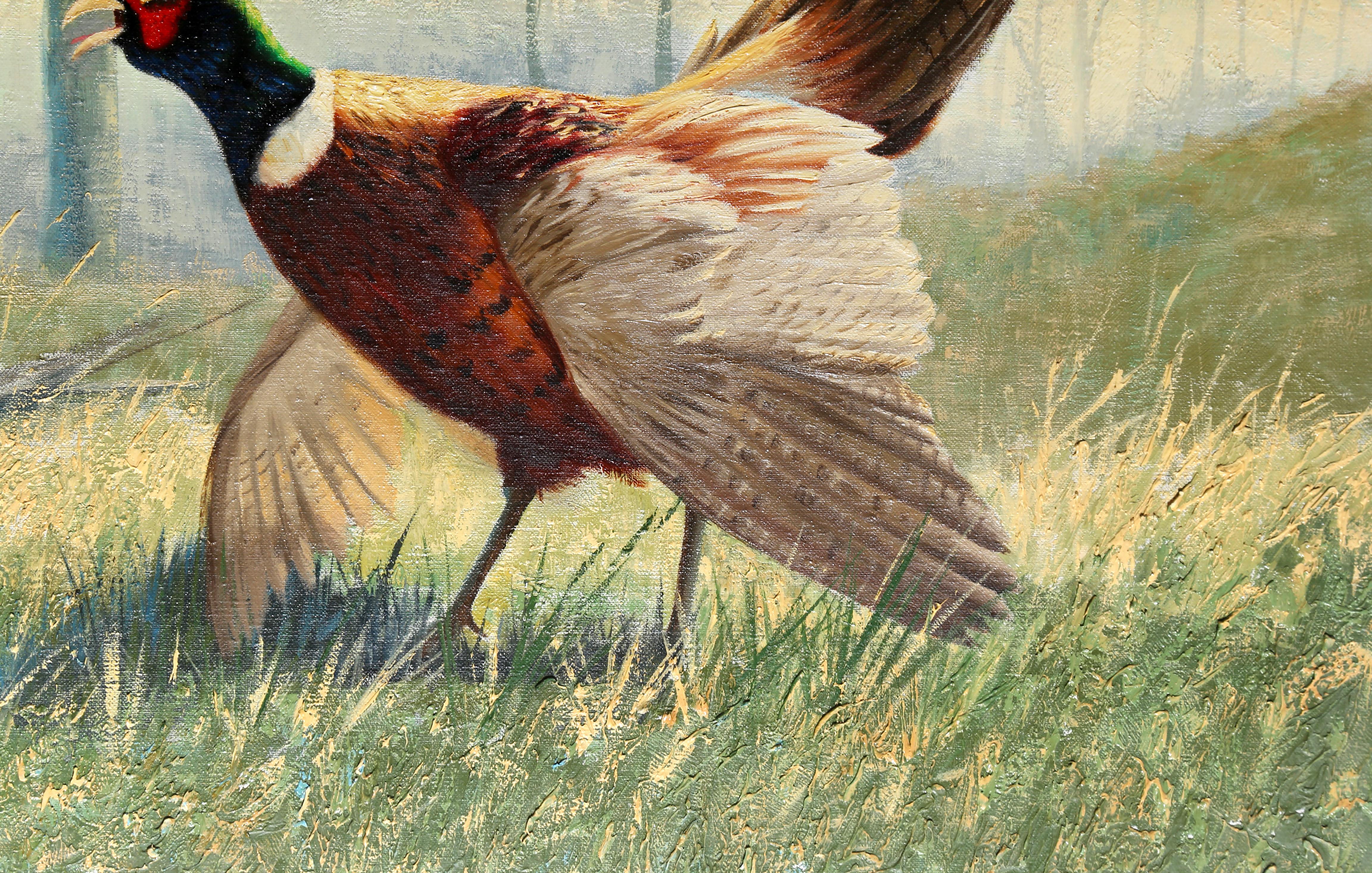 Ring-necked Pheasants, Wildlife Painting by Peter Darro For Sale 1