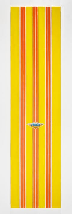Colorful Hobie Surfboard / Resin on Wood / Yellow and Orange 