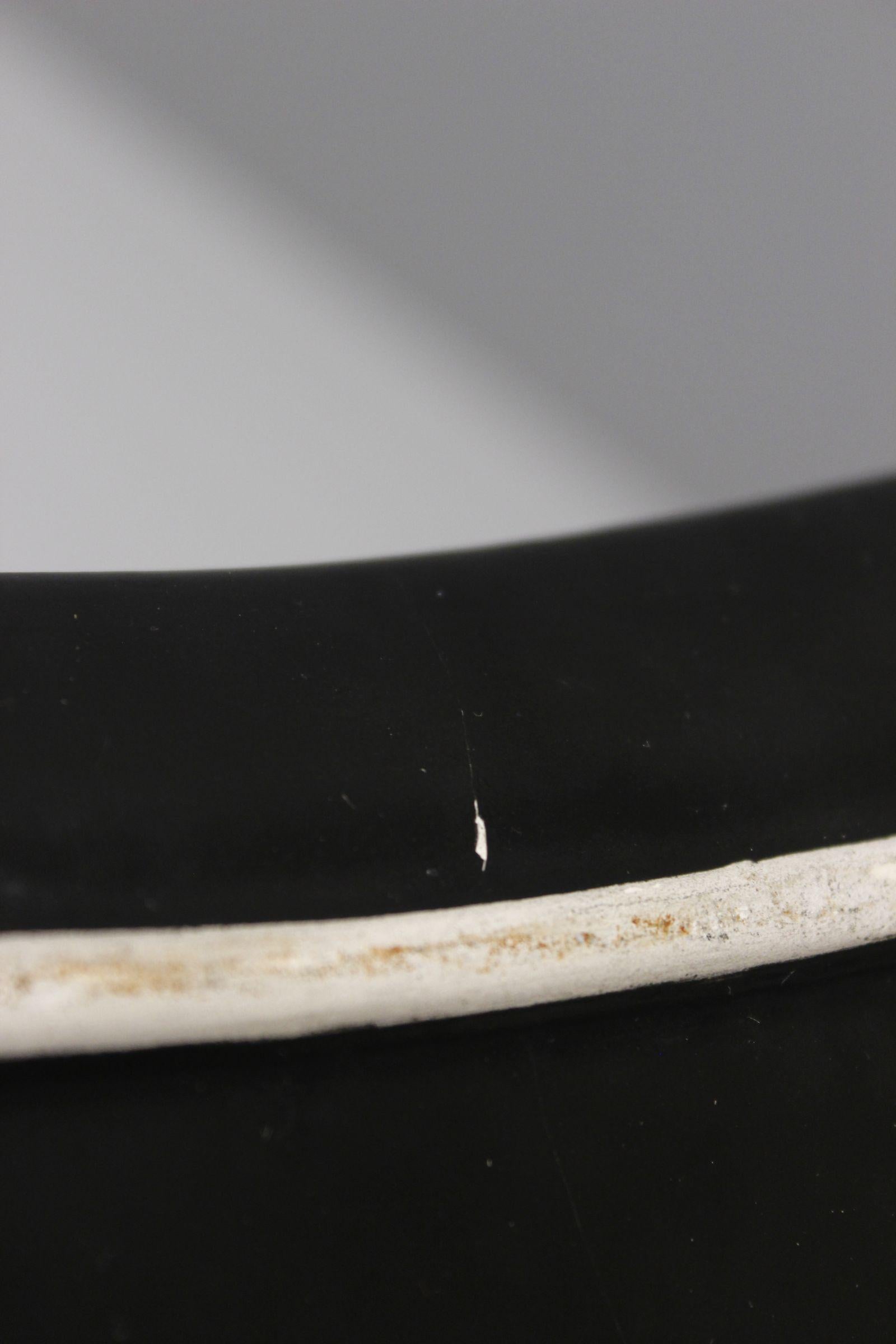 Mid-20th Century Peter & Denise Orlando free-form dish 1950s black satin enamel abstract design