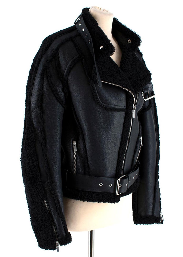 Peter Do Black Car Seat Shearling Jacket - Size US 6 For Sale at 1stDibs |  peter do shearling jacket, peter do leather jacket