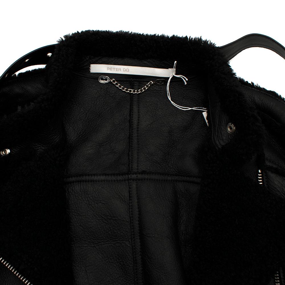 Schwarze Car Seat Shearling-Jacke von Peter Do - Größe US 6 für Damen oder Herren im Angebot