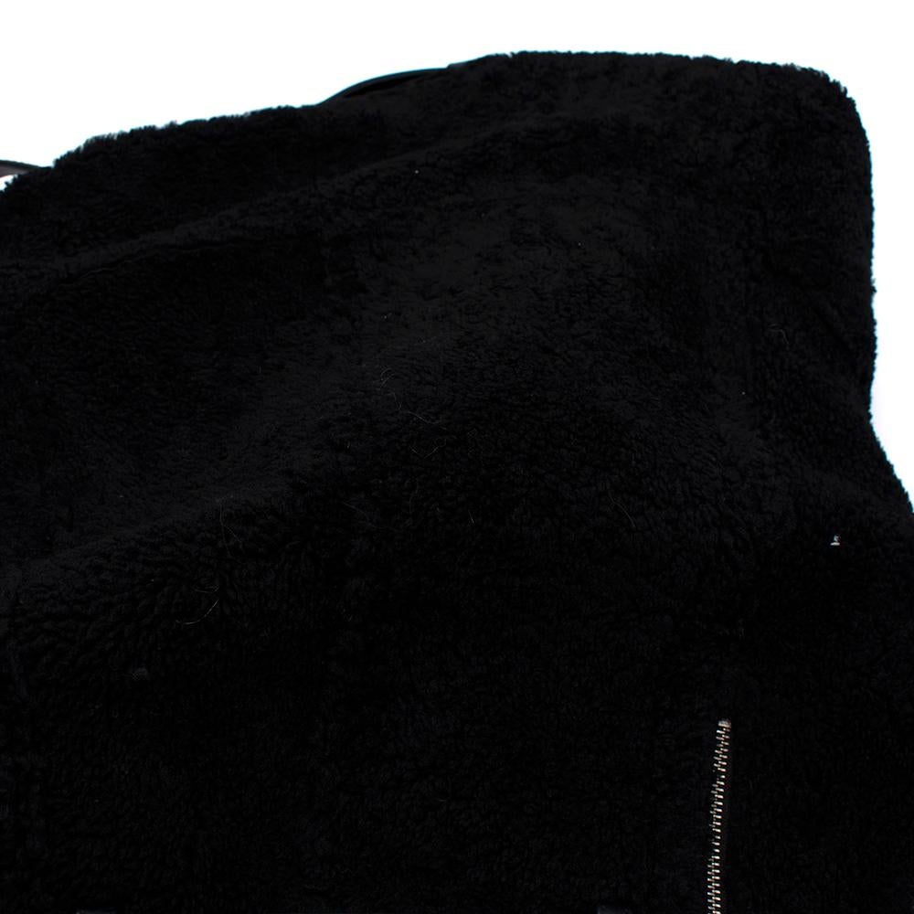 Schwarze Car Seat Shearling-Jacke von Peter Do - Größe US 6 im Angebot 5