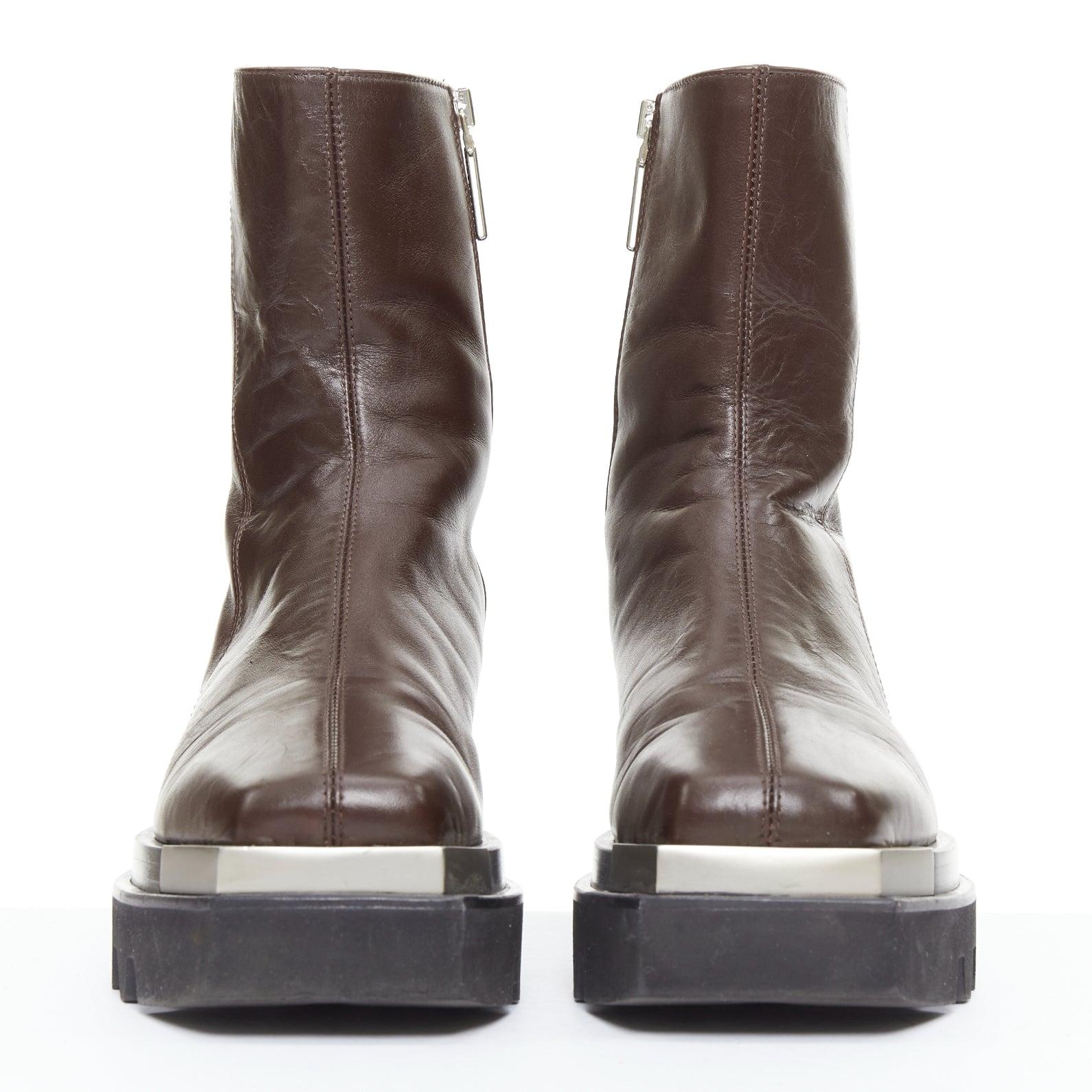 PETER DO Napa Moto tabaco marrón metal punta cuadrada botines EU38 en Bastante bueno estado para la venta en Hong Kong, NT