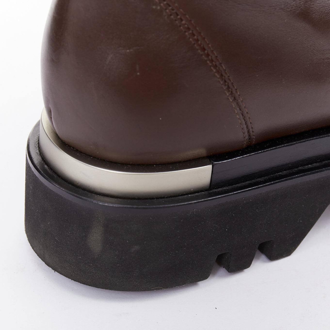 De las mujeres PETER DO Napa Moto tabaco marrón metal punta cuadrada botines EU38 en venta