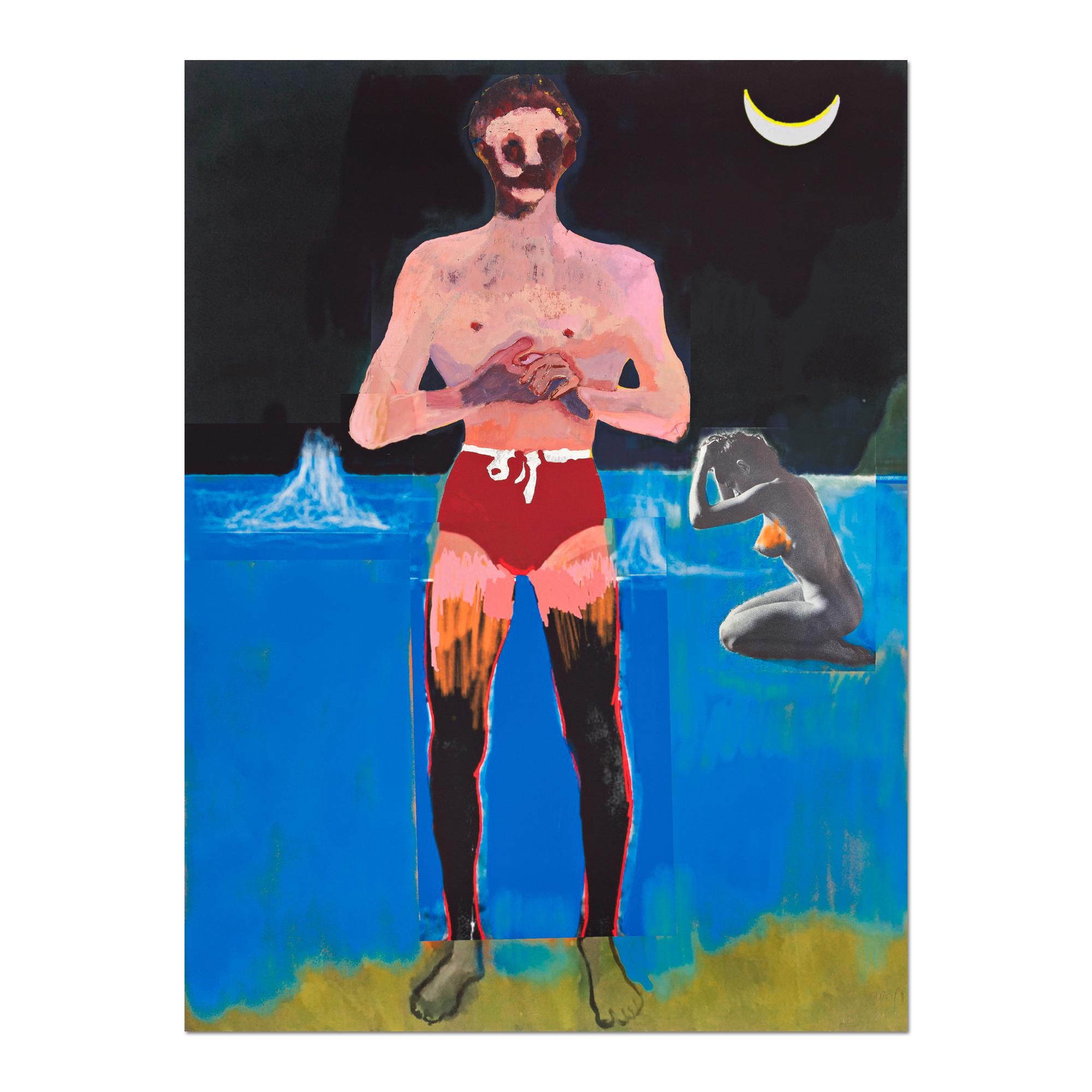 Peter Doig Interior Print - Bather for Secession, Contemporary Painter, British Art, Magical Realism