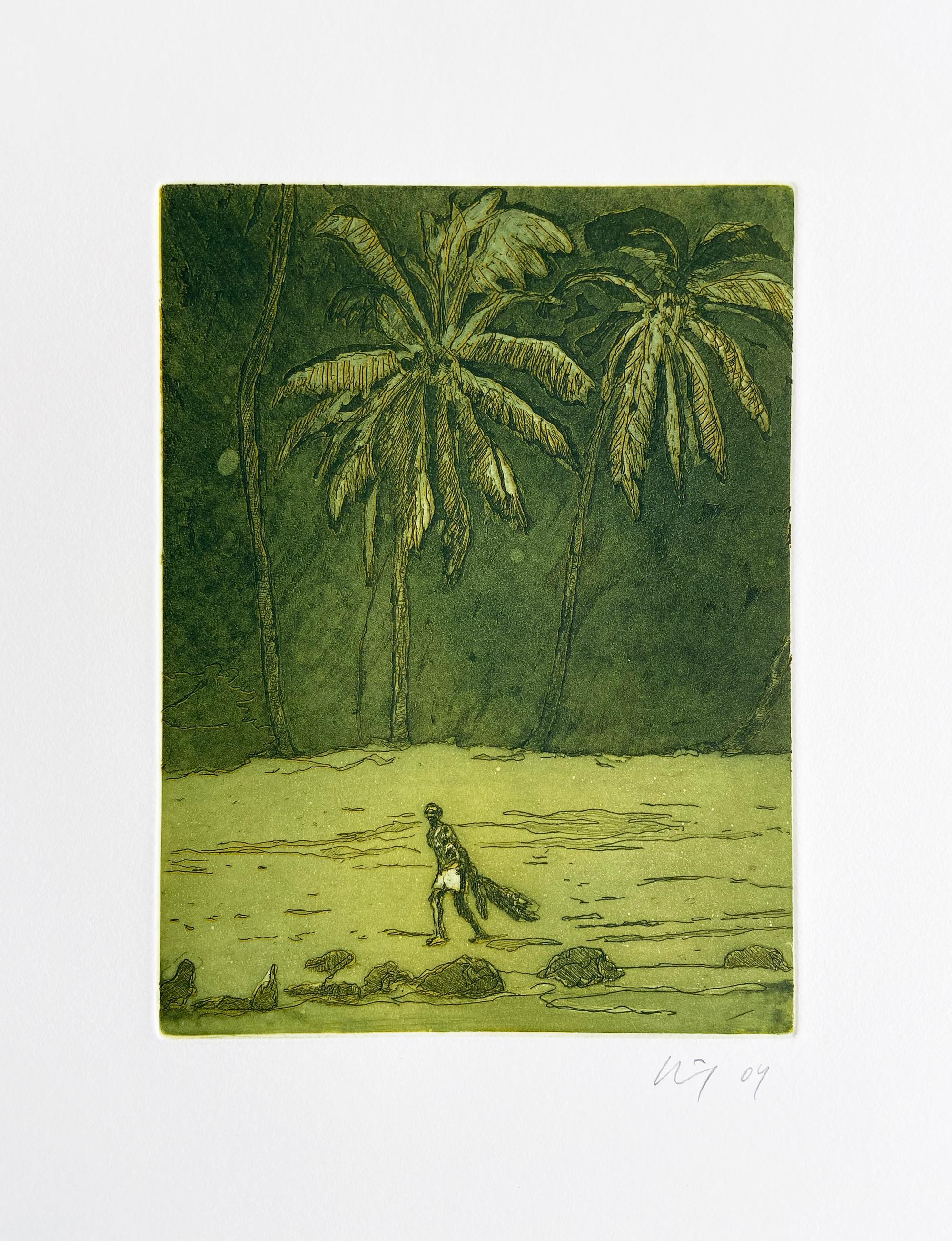 Pelican, from Black Palms, Etching, British Art, Contemporary Art, 21st Century - Print by Peter Doig