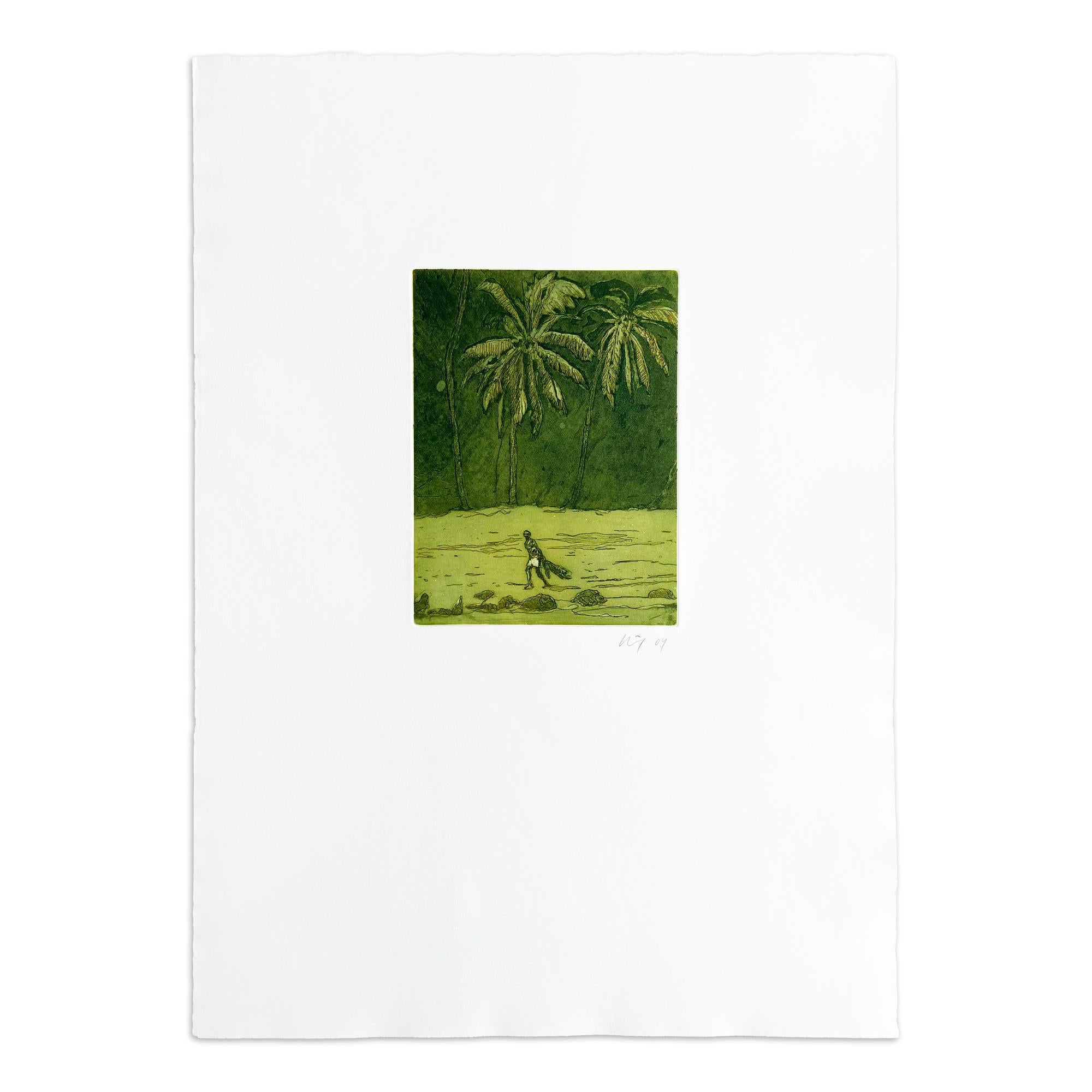 Peter Doig Landscape Print - Pelican, from Black Palms, Etching, British Art, Contemporary Art, 21st Century