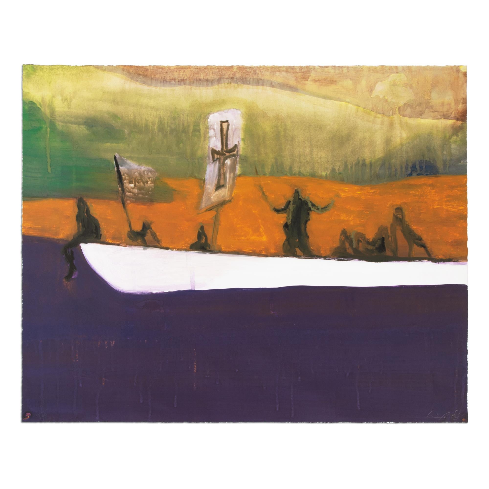 Peter Doig (born 1959 in Edinburgh)
Canoe, 2008
Medium: Aquatint on wove paper
Dimensions: 59 x 75 cm (23.23 x 29.33 in)
Edition of 500: Hand signed and numbered on recto
Condition: Excellent

“I think painting should evolve itself into a type of