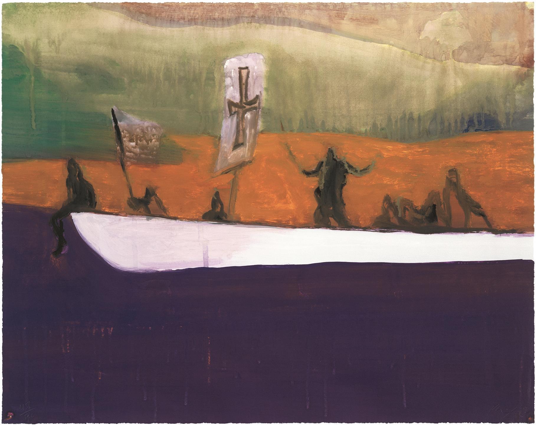 PETER DOIG
Untitled (Canoe), 2008
Aquatint printed in colours, on wove paper
Signed and numbered from the edition of 500 in pencil
Sheet: 59.0 x 74.5 cm ( 23.2 x 29.3 in)