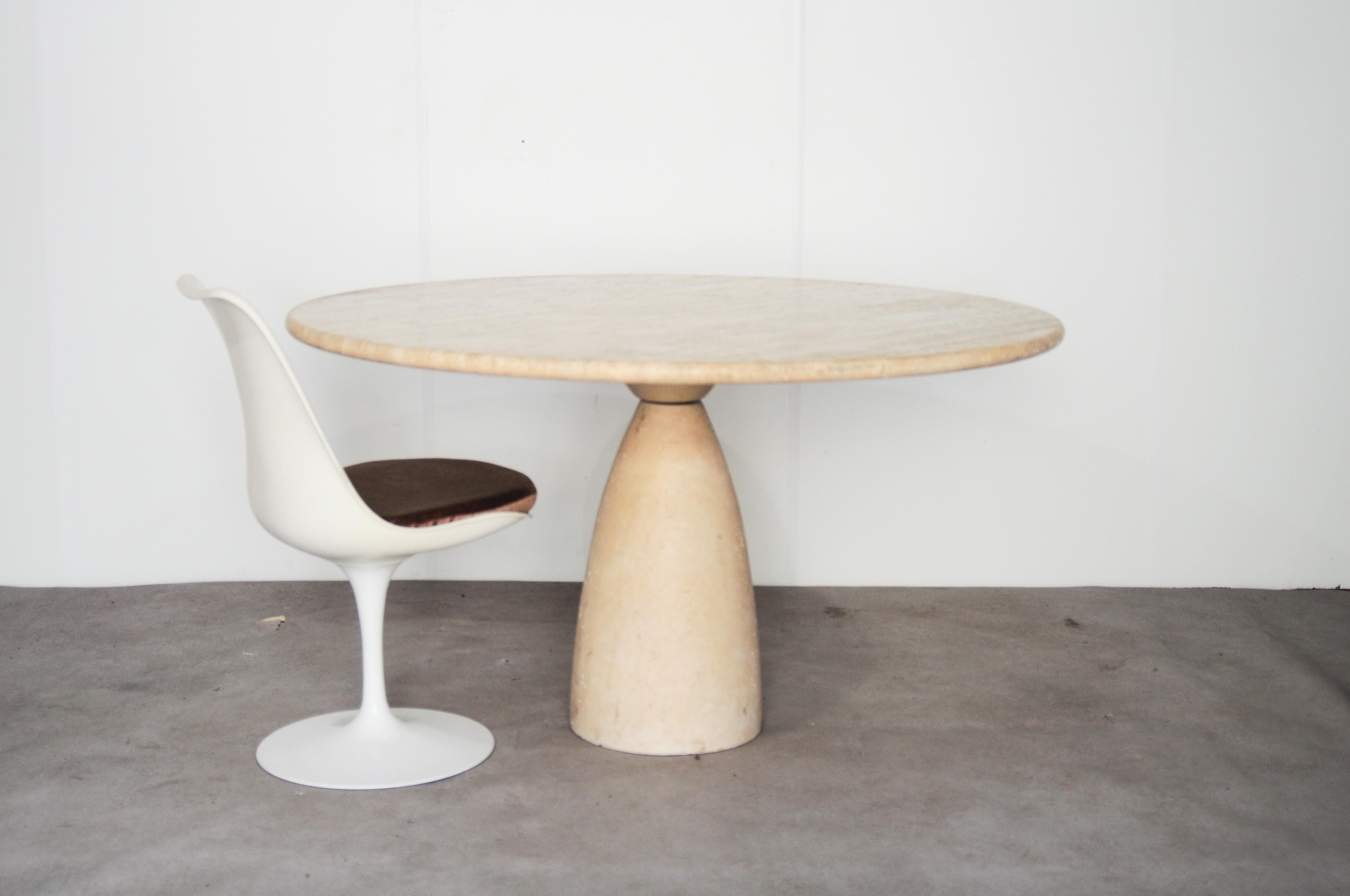 Peter Draenert “Finale 1790” Travertine Dining Table for Draenert, Germany, 1970 In Good Condition In Amsterdam, NL