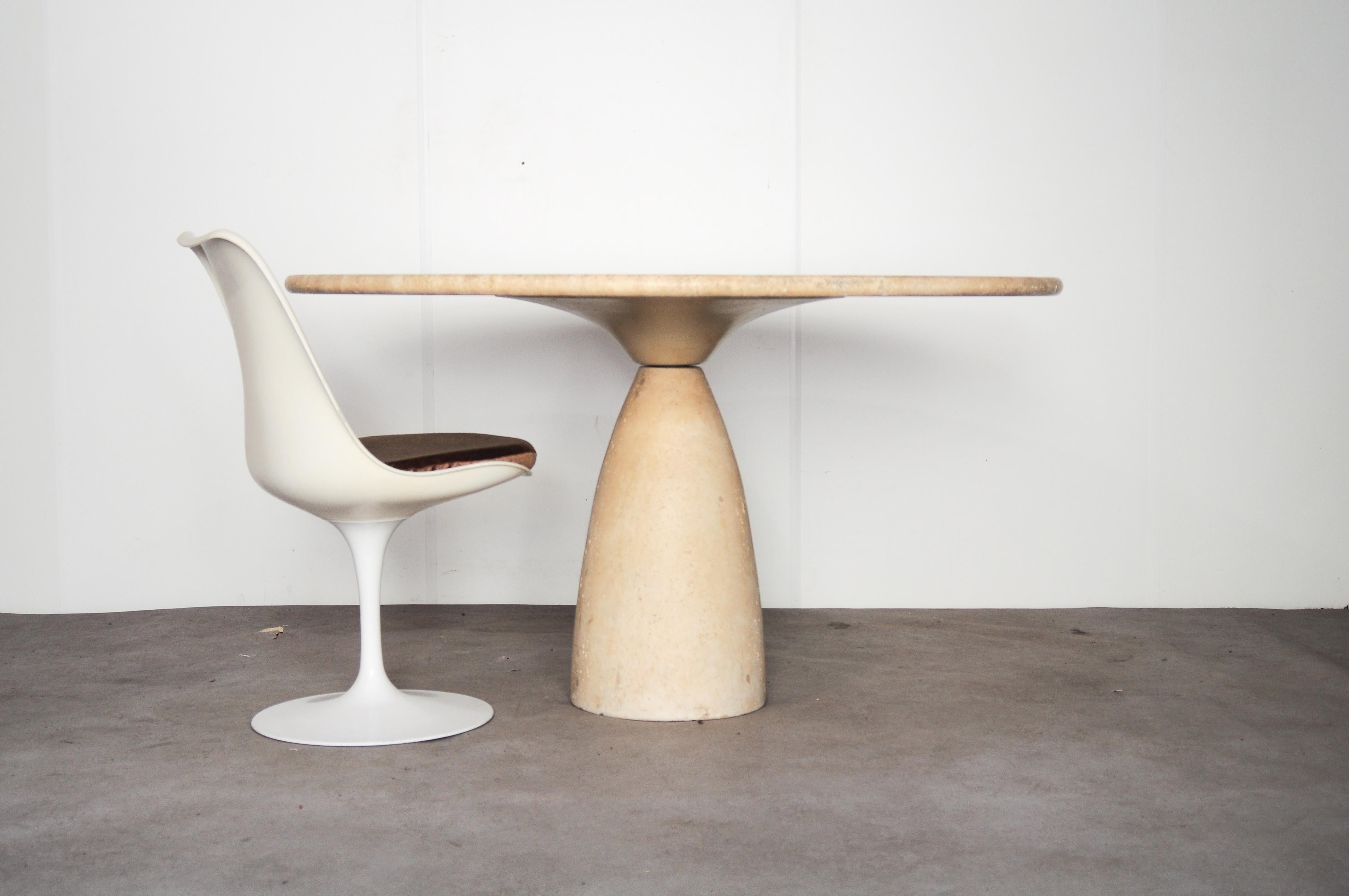 20th Century Peter Draenert “Finale 1790” Travertine Dining Table for Draenert, Germany, 1970