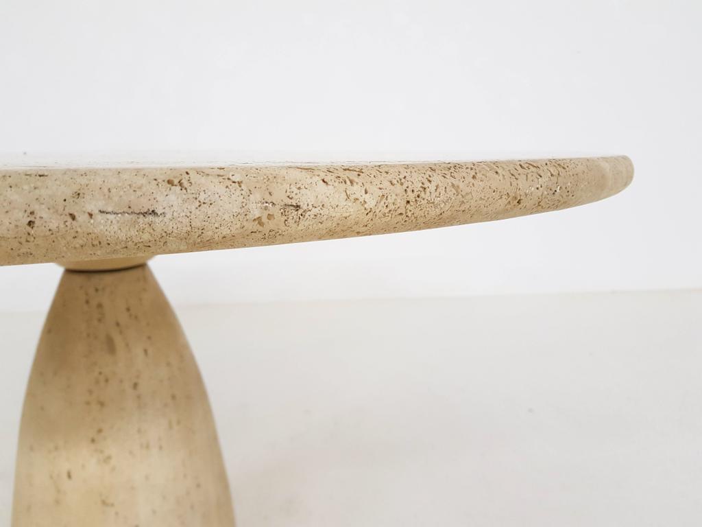 Peter Draenert “Finale” Travertine Round Dining Table for Draenert, Germany 1970 In Good Condition In Amsterdam, NL